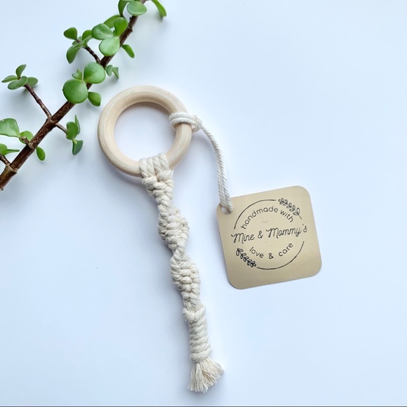 Boho Macrame Baby Teething Ring - Picture 2 of 3